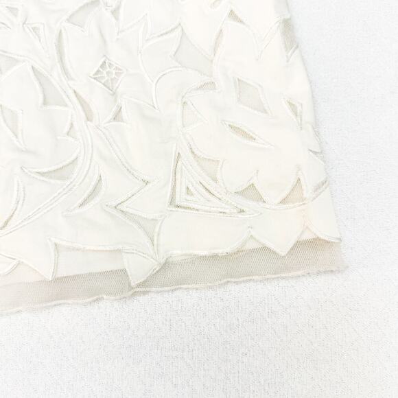 Josie Natori A-Line Skirt Embroidered Design Tulle White Wedding Size 8 MINT - Picture 3 of 5